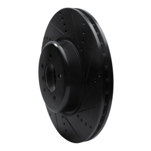 BMW 440I Coupe Brake Rotor (1) - Front Right - R1 Concepts - Drilled & Slotted - Black - `13-`20